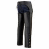 Milwaukee Leather SH1103NL Men's Black Leather Slash Pocket Motorcycle Chaps