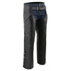 Milwaukee Leather SH1103NL Men's Black Leather Slash Pocket Motorcycle Chaps