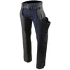 Milwaukee Leather Chaps for Men's Black Prime Leather Zipped Thigh Pocket- Mesh Lined Motorcycle Rider Chap- SH1190