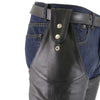 Milwaukee Leather Chaps for Men's Black Leather Belt Less- Adjustable Side Snap Loop Motorcycle Riders Chap- SH1198