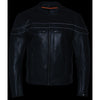 Milwaukee Leather SH1408 Men's Sporty Crossover Vented Black Leather Scooter Jacket