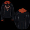 NexGen SH1939 Women's 'Reflective Tribal' Orange and Black 3/4 Textile Vented Jacket