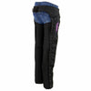 Milwaukee Leather SH1956 Women's 'Winged' Black and Purple Textile Chaps