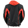 NexGen SH1998 Ladies Red and Black Textile Racer Jacket with Removable Hoodie