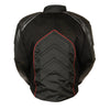 NexGen SH2153 Men's Combo Black and Red Armored Leather and Textile with Mesh Moto Jacket