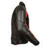 NexGen SH2153 Men's Combo Black and Red Armored Leather and Textile with Mesh Moto Jacket