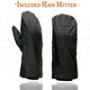 Milwaukee Leather SH230 Men's Black Leather Warm Lining Gauntlet Motorcycle Hand Gloves W/ ‘Rain Mitten and Pull-on Closure’