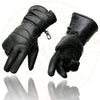 Milwaukee Leather SH233 Men's Black Leather Warm Lining Gauntlet Motorcycle Hand Gloves W/ Double Strap Cuff Pull-on Closure