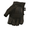 Milwaukee Leather SH442 Men's Black Leather Gel Padded Palm Fingerless Motorcycle Hand Gloves W/ Soft ‘Genuine Leather’