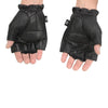 Milwaukee Leather SH442 Men's Black Leather Gel Padded Palm Fingerless Motorcycle Hand Gloves W/ Soft ‘Genuine Leather’