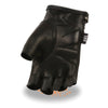 Milwaukee Leather SH461 Women's Black Leather Gel Palm Fingerless Motorcycle Hand Gloves W/ Stylish ‘Wrist Detailing’