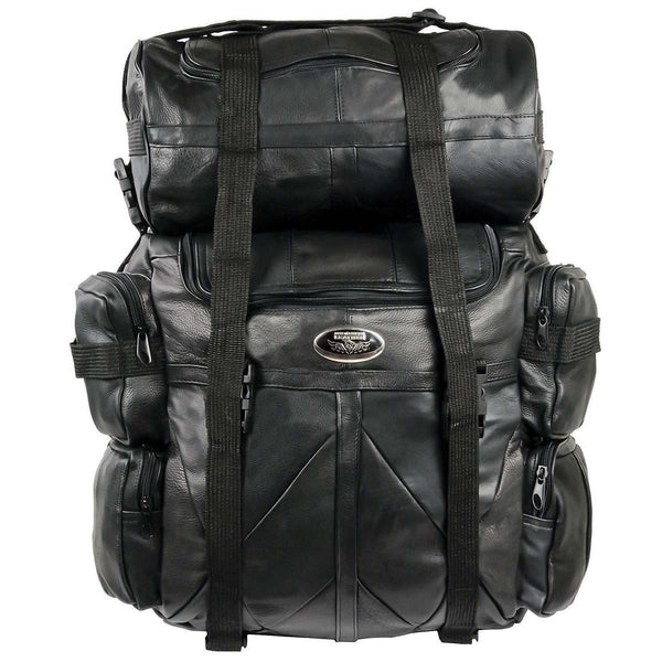 Milwaukee Leather SH537 Black Large Leather Deluxe Sissy Bar Pack