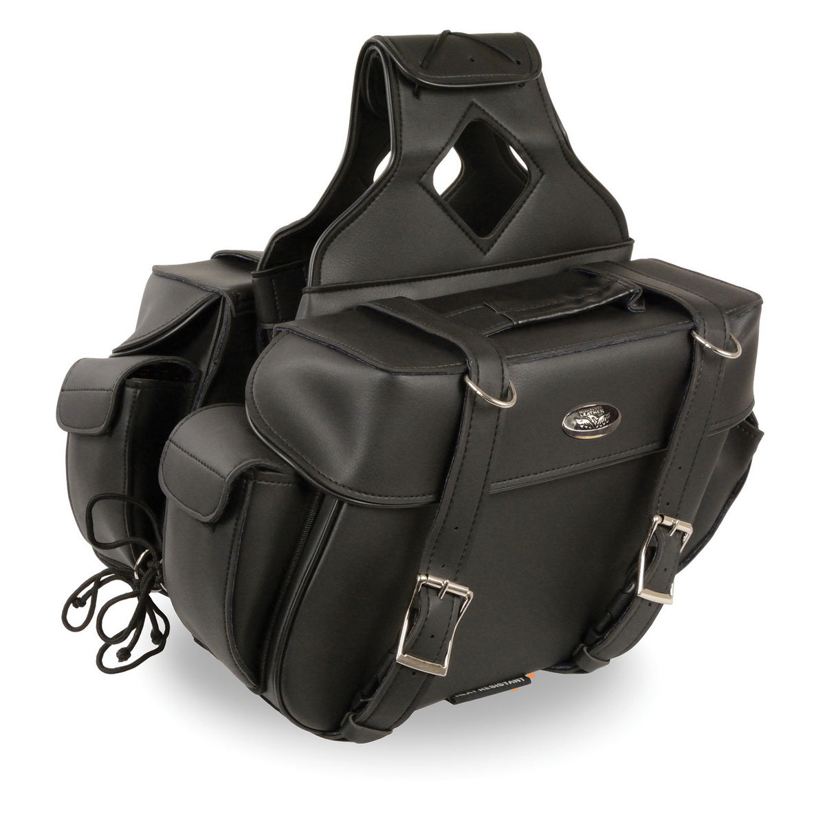 Milwaukee Leather SH57403ZB Black Medium Zip-Off PVC Throw Over Motorcycle Saddlebags