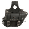 Milwaukee Leather SH57901ZB Black Medium Zip-Off PVC Slanted Throw Over Studded Saddlebags