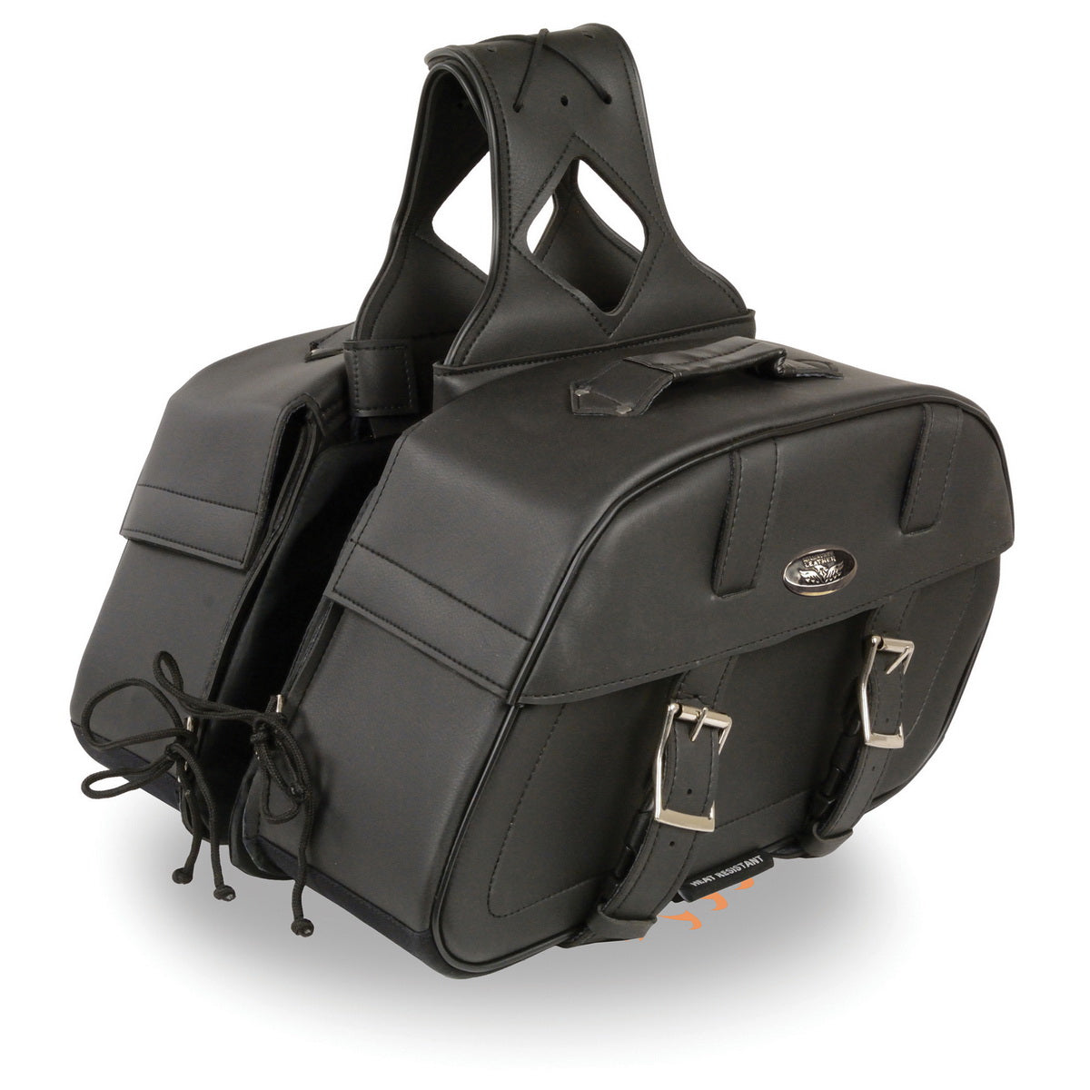 Milwaukee Leather SH611ZB Black Zip-Off PVC Throw Over Rounded Motorcycle Saddlebags