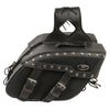 Milwaukee Leather SH658ZB Medium Zip-Off Studded PVC Slanted Throw Over Motorcycle Saddlebag