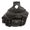 Milwaukee Leather SH66601ZB Black Zip-Off Double Pocket Studded PVC Throw Over Saddlebags