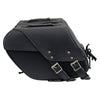 Milwaukee Leather SH66901ZB Medium Size Black PVC Two Straps Throw Over Saddle Bag with Reflective Piping