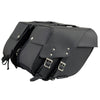 Milwaukee Leather SH66901ZB Medium Size Black PVC Two Straps Throw Over Saddle Bag with Reflective Piping