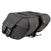 Milwaukee Leather SH66901ZB Medium Size Black PVC Two Straps Throw Over Saddle Bag with Reflective Piping