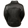 Milwaukee Leather SH7093 Women's Black Leather Braided Jacket with Shirt Style Collar