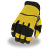 Milwaukee Leather SH791 Men's Black and Yellow Mesh and Leather Racing Gloves