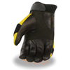 Milwaukee Leather SH791 Men's Black and Yellow Mesh and Leather Racing Gloves