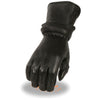 Milwaukee Leather SH870 Women's Black Deerskin Leather Gauntlet Gloves with Gel Palm