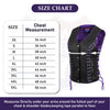 HL14859PURPLEEYELET WOMEN SIDE LACE VEST M/O BUFFALO LEATHER PURPLE/BLK - HighwayLeather