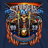 Hot Leathers SPB1070 Menâ€™s Navy Blue 2023 Sturgis # 1 Design America T-Shirt