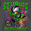 Hot Leathers SPB1079 Menâ€™s Charcoal Sturgis 2023 Bobber Monster Short Sleeve T-Shirt