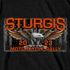 Hot Leathers SPB1082 Menâ€™s Black Sturgis 2023 Main Street T-Shirt