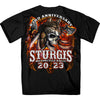 Hot Leathers SPB1086 Menâ€™s Black 2023 Sturgis Native Wolf T-Shirt