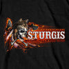 Hot Leathers SPB1086 Menâ€™s Black 2023 Sturgis Native Wolf T-Shirt