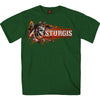 Hot Leathers SPB1087 Menâ€™s Forest Green 2023 Sturgis Native Wolf T-Shirt