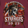 Hot Leathers SPB1089 Menâ€™s Maroon 2023 Sturgis Native Wolf T-Shirt