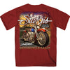 Hot Leathers SPB1096 Menâ€™s Dark Red 2023 Sturgis Rushmore T-Shirt