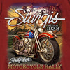 Hot Leathers SPB1096 Menâ€™s Dark Red 2023 Sturgis Rushmore T-Shirt