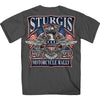 Hot Leathers SPB1105 Menâ€™s 2023 Sturgis Vintage Patriot Charcoal T-Shirt