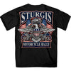 Hot Leathers SPB1108 Menâ€™s 2023 Sturgis Vintage Patriot Black T-Shirt