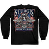 Hot Leathers SPB2103 Men's Black 2023 Sturgis Rally Vintage Patriot Long Sleeve Shirt