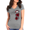 Hot Leathers SPL1857 Women's Silver 2023 Sturgis Rally Skull Rose T-Shirt