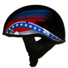 Hot Leathers T68 Eagle Wings Black Advanced DOT Approved Motorcycle Skull Cap Half Helmet for Men and Women Biker