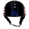 Hot Leathers HLD1051 'USA Flag (Star and Stripes )' Gloss Black Motorcycle DOT Skull Cap Helmet for Men and Women