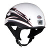 Hot Leathers T68 'Tribal White' Advanced DOT Approved Motorcycle Skull Cap Half Helmet for Men and Women Biker