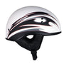 Hot Leathers T68 'Tribal White' Advanced DOT Approved Motorcycle Skull Cap Half Helmet for Men and Women Biker