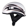 Hot Leathers T68 'Tribal White' Advanced DOT Approved Motorcycle Skull Cap Half Helmet for Men and Women Biker