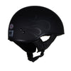Hot Leathers T68 'Type-1' Flat Black Flames Motorcycle DOT Approved Skull Cap Half Helmet for Men and Women Biker