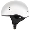 Hot Leathers HLD1050 'Glossy Silver' Motorcycle DOT Approved Skull Cap Half Helmet for Men and Women Biker