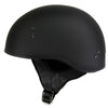 Hot Leathers HLD1001 'Flat Matte Black' Motorcycle DOT Skull Cap Classic Half Helmet for Men and Women Biker